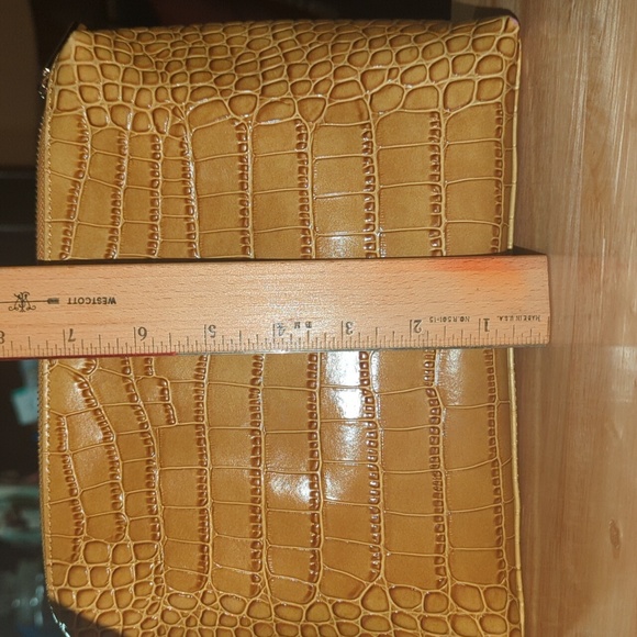 Staud Caramel Croc Leather Pouch - Picture 6 of 6